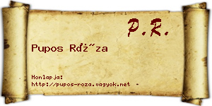 Pupos Róza névjegykártya