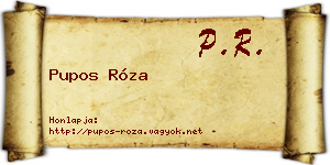 Pupos Róza névjegykártya